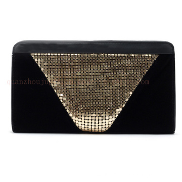 OEM Fashion Paillette Matte Black Evening Wrist Hand Bag